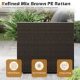 thumbnail image 6 of Patiojoy 3-Piece Outdoor Wicker Sectional Sofa Set PE Rattan Modular Couch with Thick Cushions Grey, 6 of 10