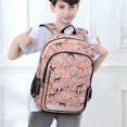thumbnail image 6 of FORMRS Kids Backpack for School Unisex 17" Casual Bookbag Travel Daypack with Compartment Pockets, Pink Floral Horses Pattern, 6 of 7