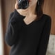 thumbnail image 4 of New Cashmere Women's V-neck Pullover Lace Neck Hollow Out Design Casual Knitted Long Sleeve Women's Sweater Autumn And Winte, 4 of 5