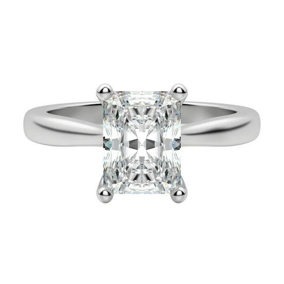 1 ct Radiant cut Lab Grown Diamond Engagement Ring 14k White Gold All Size