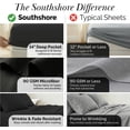 thumbnail image 3 of Southshore Fine Linens 3 Piece Sheet Set, 14-Inch Deep Pocket Bed Sheets with Fitted Sheet and Flat Sheet, Extra Soft Brushed Microfiber, Wrinkle Free, Fade Resistant, California King , Black, 3 of 7