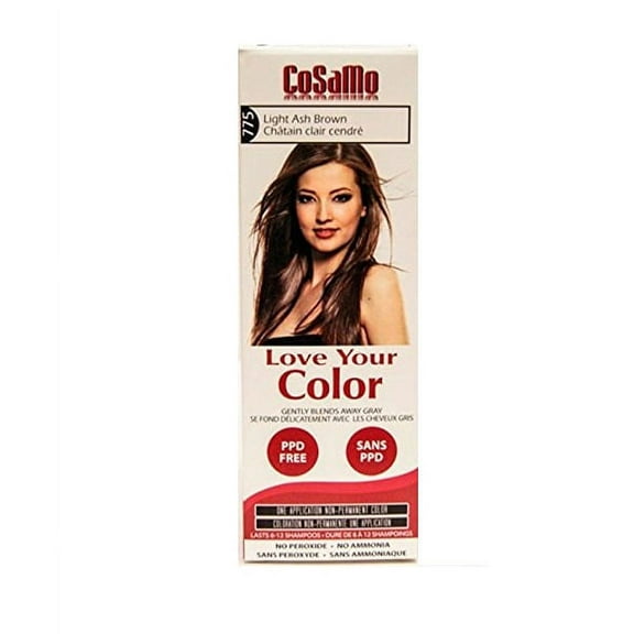 CoSaMo - Love Your Color Non-Permanent Hair Color 775 Light Ash Brown - 3 oz.   Yes to Coconuts Moisturizing Single Use Mask