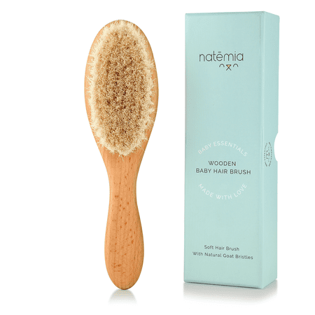 - Wooden Goat Bristle Baby Hair Brush by Natemia