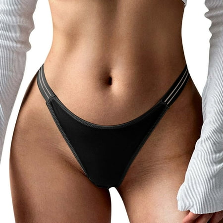 

TAIAOJING 6 Pack Women s Cotton Briefs Panties Lace Thong Panties Seamless Solid Color Comfortable Low Waist Panties