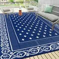 thumbnail image 6 of Findosom 8'x10' Blue Outdoor Rug Reversible Outdoor Mat RV Outdoor Plastic Straw Area Rug Mat Camping Rugs Waterproof Floor Mat and Rug for RV,Patio,Backyard,Deck,Picnic,Beach,Trailer, 6 of 7