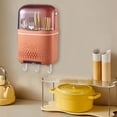 thumbnail image 5 of Kadlawus Under $5 ! Wall Mounted Tableware Drainer Storage Box with Lid Utensil Holder Chopsticks Knife Fork Organizer Kitchen Rack, 5 of 6