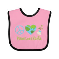 Inktastic Peace Love Earth Girls Baby Bib