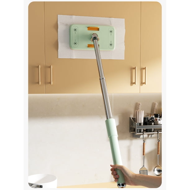 Xihbxyly En Oferta o Liquidación Mini Trampa Telescópica de Escritorio, Trapeador Plano, Trapeador Electrostático para El Hogar, Papel para Quitar El Polvo, Trapeador Pequeño, Longitud Del Mango Retr