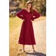 thumbnail image 5 of Vestido PRETTYGARDEN Rojo Vino Midi Plisado con Lunares Suizos Pequeños, 5 of 8