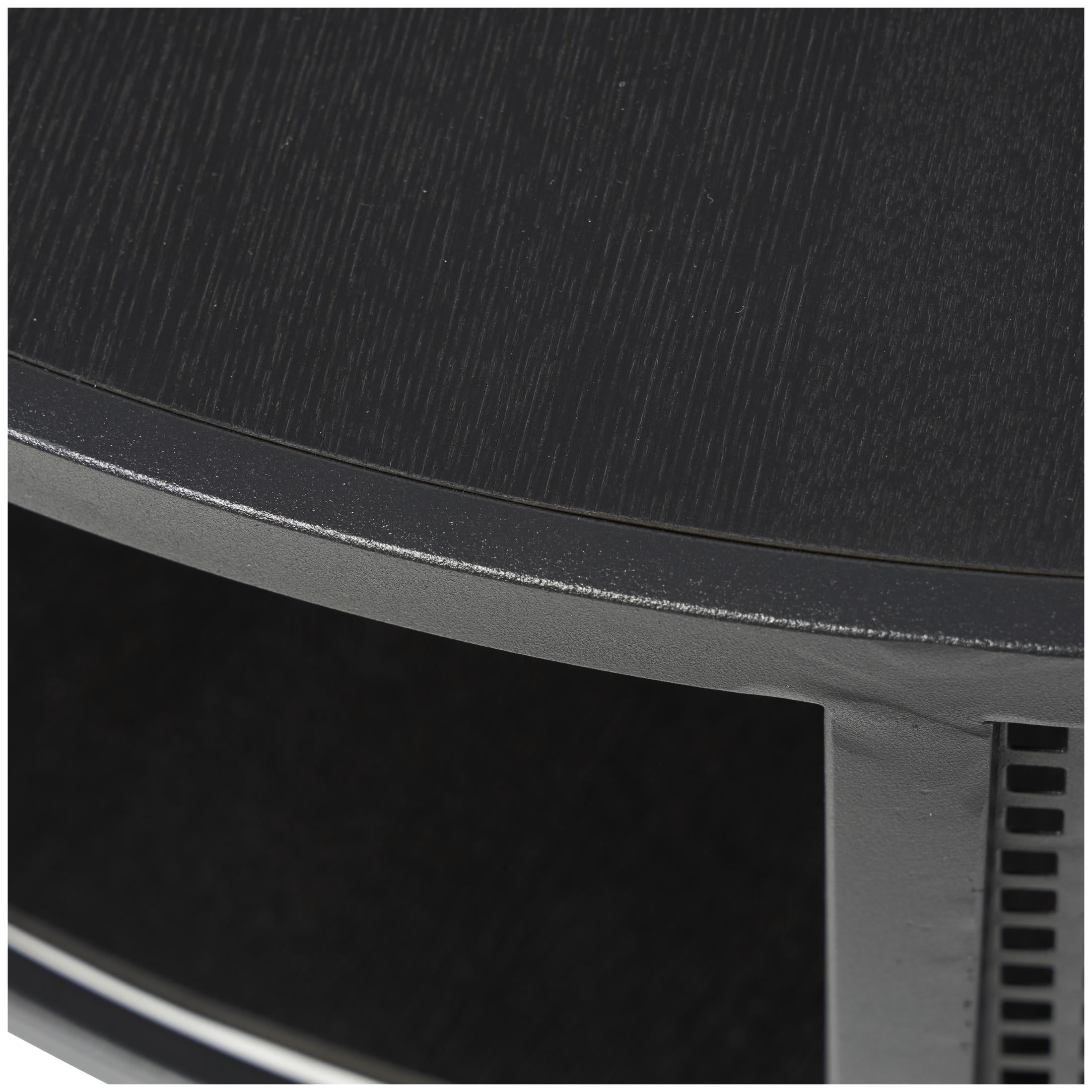DecMode 32" x 17" Black Metal Open Grid Frame Geometric Coffee Table with Gold Legs, 1-Piece
