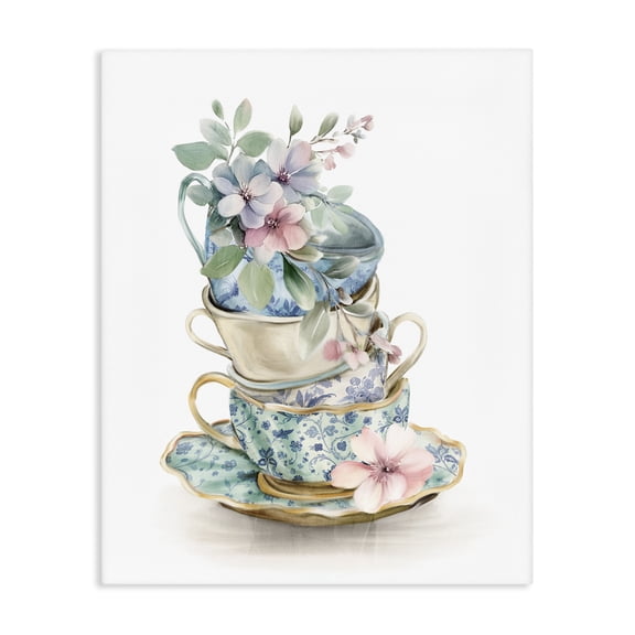 Stupell Industries Floral Teacup Chinoiserie Canvas Wall Art, design by Kim Allen