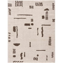 BoutiqueRugs Azriel Contemporary Area Rug - Machine Washable - Peach, Dark Brown - 7'10" x 10'