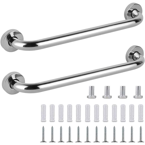 2PCS Safety Support Bars 30cm Stainless Steel Handrail Bathroom Safety Bars for Disabled,Shower Grab Bar,Stainless Steel,Grab Bar