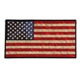 thumbnail image 2 of Distressed American Patriotic Flag, Embroidered Iron-on/Saw-on Rayon Patch - 5" x 3", 2 of 2