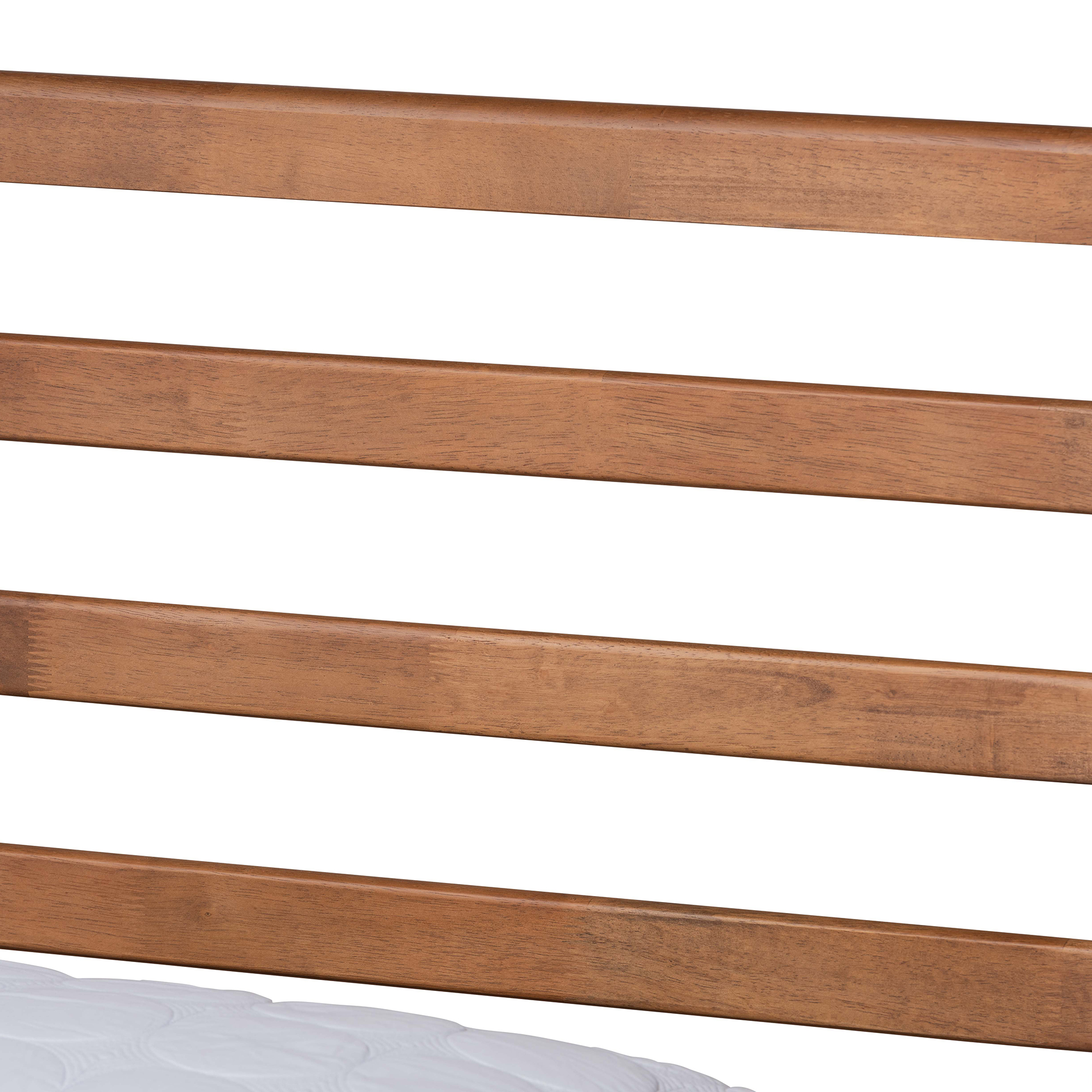 Baxton Studio Shiro Mid-Century Engineered Wood Platform Bed, Full, Ash Walnut