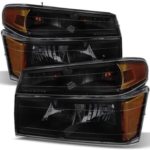 AKKON - For Chevy Colorado / GMC Canyon Black Smoke Headlights   Signal Lights Driver   Passenger Side Pair Set