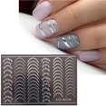 thumbnail image 3 of Pegatinas de uñas de línea francesa, pegatinas 3D para uñas, tira curva, oro, plata, línea blanca, estrellas, nubes, bruja gótica, pegatinas de esmalte de uñas, deslizadores adhesivos, pegatinas de d, 3 of 5