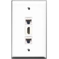 thumbnail image 1 of Ultra Spec Cables 1 Port HDMI 2 Cat5e Ethernet Wall Plate w/Female/Female Jacks, 1 of 1