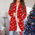thumbnail image 2 of Lenago Women's Christmas Cardigan Santa Claus Print Cardigan Long Sleeve Cardigan Sweater Coat, 2 of 6