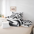 thumbnail image 6 of jejeloiu Modern Geometric Desgin 7 Pieces Bedding Comforter Set,Minimalist Stripes Lines Full Bedding Set,Black White Fitted Sheet Flat Sheet For Teens,Luxury Bedroom Decor Reversible, 6 of 8