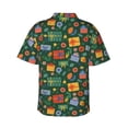 thumbnail image 3 of Balery Christmas Gift Print Men's Hawaiian Shirts Short Sleeve Beach Shirt Relaxed Fit Vacation Button Down Shirts-XX-Large, 3 of 9