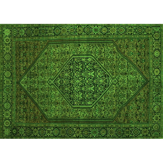 Ahgly Company Indoor Rectangle Persian Green Traditional Area Rugs, 4' x 6'