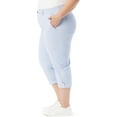 thumbnail image 2 of Gloria Vanderbilt Women's Plus Size Cargo Capri Tab Roll Cuff with Zip Front and Elastic Waist Standard, Dreamy Blue 16 Plus, 2 of 4