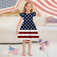 thumbnail image 2 of Moocorvic Girls Toddler Dress 4th of July Kids Dresses Casual Sleeveless Sundress Red White And Blue Print Party Outfits Holiday Clothes, 2 of 5