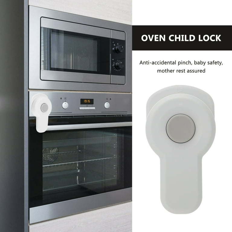 Homemaxs 2pcs Childproof Oven Door Lock Baby Safety Oven Lock Kitchen Baby Safety Lock, Size: 9.5x5.3cm