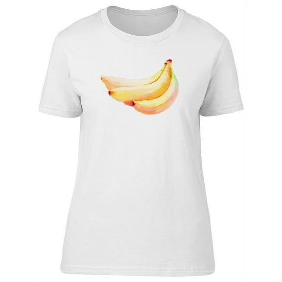 Cool Watercolor Banana Fruits T-Shirt Women -Image by Shutterstock, Female Small