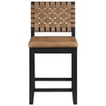 thumbnail image 2 of Steve Silver Reid Black Counter Height Bar Stool with Saddle Brown Upholstery, 2 of 5