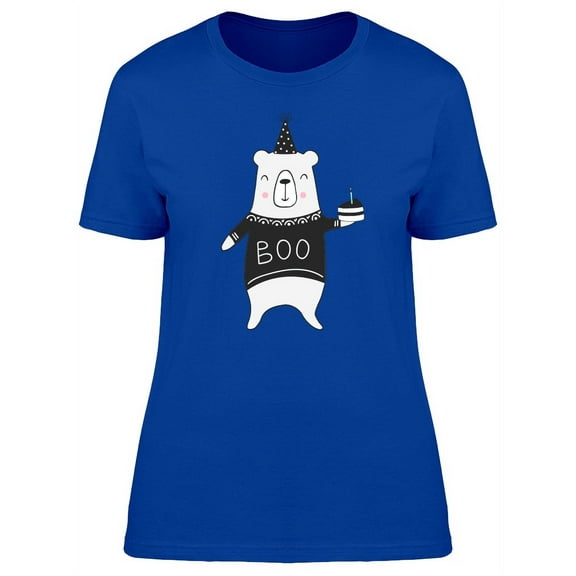 Birthday Bear With A Cake T-Shirt Women -Image by Shutterstock, Female Large