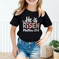 thumbnail image 2 of JAJAHO Kids Easter T Shirt Cotton Short Sleeve Letter Print Cute Easter Crew Neck Boys Girls Tees Ages 2-8 Years Soft Tops, 2 of 4