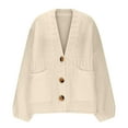 thumbnail image 3 of BVOFAR Cardigan Sweaters for Women Oversized Chunky Knit Button Up Cardigan Coats Cozy Long Sleeve Solid Color Sweater Warm Coat with Pockets, 3 of 5