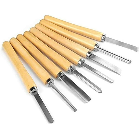 Lathe Chisel Set, Wood Turning Bowl Gouge Set With High Speed Steel Hardwood Handles,Professional Quality Wood Turning Chisel For Beginners,8pcs