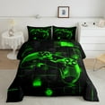 thumbnail image 2 of jejeloiu Cartoon Gamepard Bedding Comforter Set,Modern Geometric Grid Twin Comforter Sets,Black Green Plaid Bedding Set For Boys Kids,Luxury Bedroom Decor Reversible,2pcs, 2 of 8