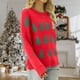 thumbnail image 5 of Suéter Jerseys básicos para mujer Traje de vacaciones con patrón de árbol de Navidad informal (Rojo M) Kuymtek Rojo T M para Mujer, 5 of 6