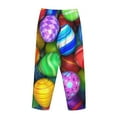 thumbnail image 5 of Disketp Colorful Easter Eggs1 Print Women'S Comfy Pajama Pants Casual Drawstring Palazzo Lounge Wide Leg Pants, 5 of 9