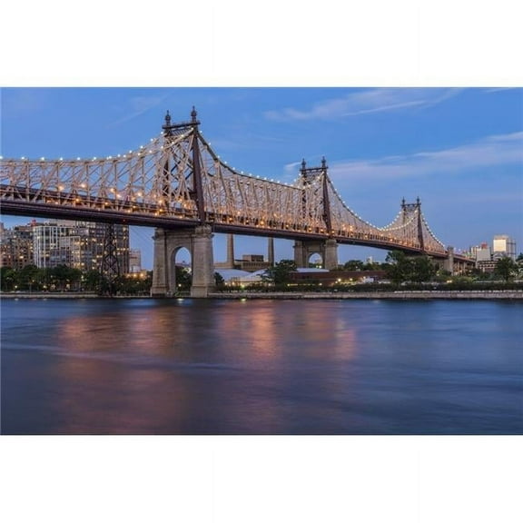 Queensboro Bridge at twilight; Queens York United States of America Poster Print