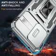 thumbnail image 2 of LeYi Samsung Galaxy A54 5G Case, A54 5G Case with 2 Pack Screen Protectors, Heavy Duty Armor Case with Slide Cover & Upgrade Magnetic 360°Rotatable Kickstand for A54, Gray, 2 of 7