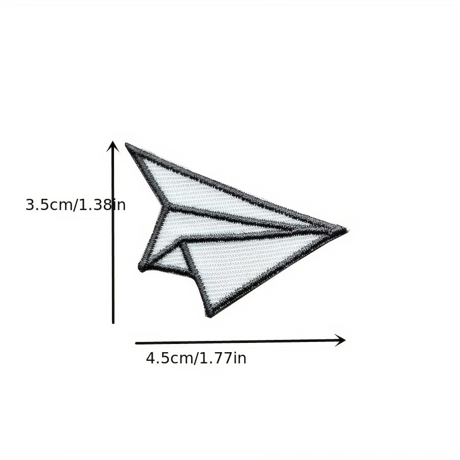 4pcs Paper Airplane Embroidered Patches - Small Iron-On/Sew-On for Backpacks, Hats, and Clothing - Ideal Gift for Aviation Lovers