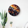 thumbnail image 4 of 12 Inch Wall Clock Battery Operated Silent Clock Decorative for Office, Kitchen, Outdoor, Living Room，Fire Rock Guita Music Multicolor, 4 of 4