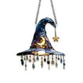 thumbnail image 3 of 2025 Halloween Witch Hat Hanging Ornament, 2d Acrylic Magical Hat, Magical Window Wall Decor for Indoor Outdoor Party & Year-Round Gothic Home, 3 of 4