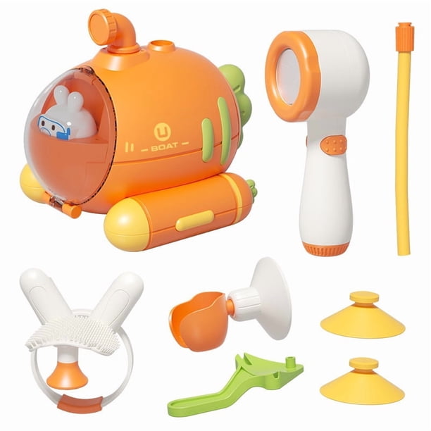 Baby bath water toy - Bath Toy Submarine Operated Water Pump with Hand Shower Head Cartoon Carrot Bathtub Toy for Bathroom Accessories