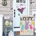 thumbnail image 3 of JASGARDE Easter Welcome Peeps Garden Flag 12x18 Inch Vertical Double Sided Bunny Flag Farmhouse Outside Decoration For Yard, ONLY FLAG, 3 of 5