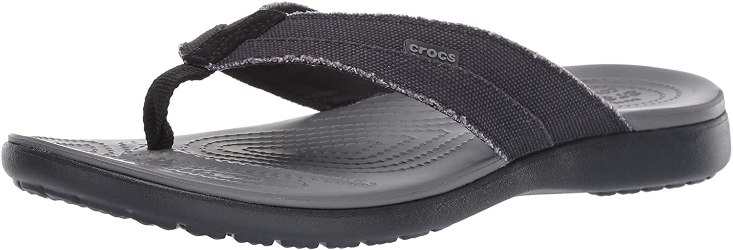 crocs men's santa cruz canvas flip flop