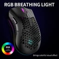 thumbnail image 2 of 2.4G Wireless Gaming Mouse Rechargeable Mouse with RGB Light Effect 3 Adjustable DPI Hollowed-out Honeycomb Design Pink, 2 of 8