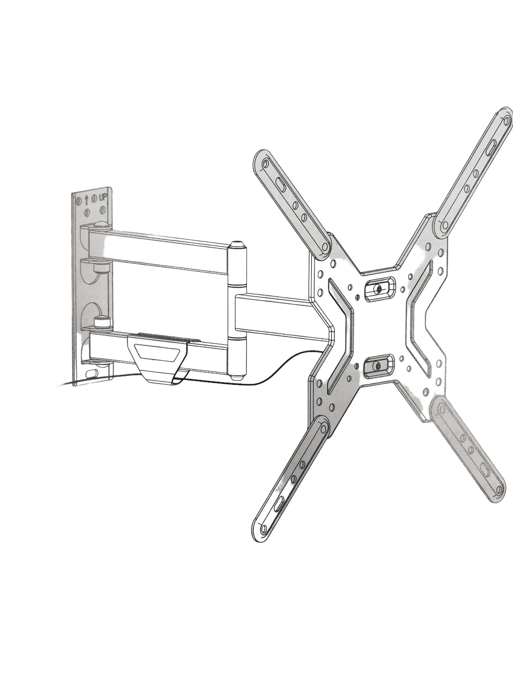 Best Buy Essentials Full Motion TV Wall Mount with Mounting Hardware Included, (New)