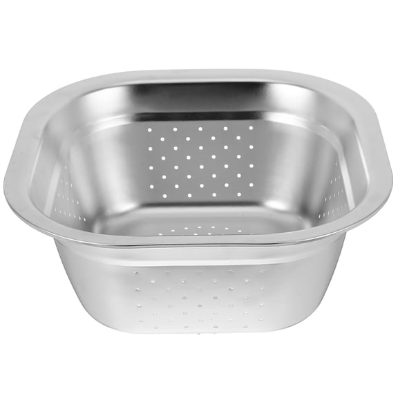 Kitchen Sink Basket Dish Drainer Square Container Fruit Food Silver