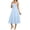 B-Blue, variant on Women's Plus-Size Casual Dress Short-Sleeved Mid-Length Pleated High-Waisted Solid Color Dress Brown